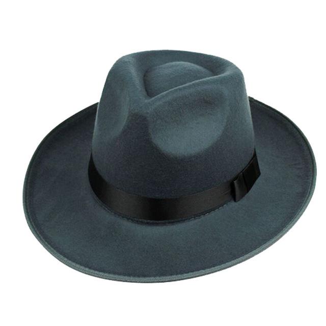 Paris-chapeau fédora Gris Fedora jazz à bord large