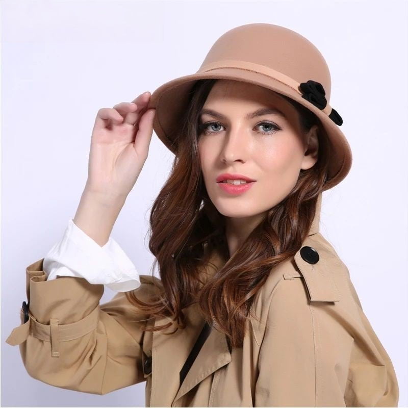 Paris-chapeau Vintage Chapeau Fedora orné d'un nœud