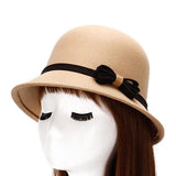 Paris-chapeau Vintage Marron Chapeau Fedora orné d'un nœud