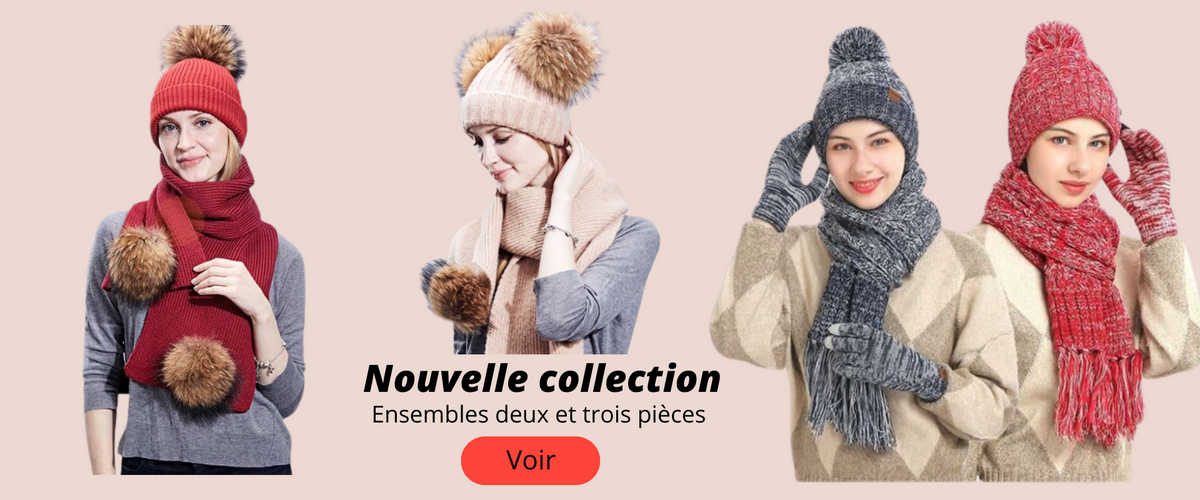 Chapeau écharpe Gants Ensemble pour Homme et Femme Extensible Chaud Bonnet  Tricotés Bonnet Long Écharpe 3 Pièces d'hiver Chaud Ensemble pour Promenade