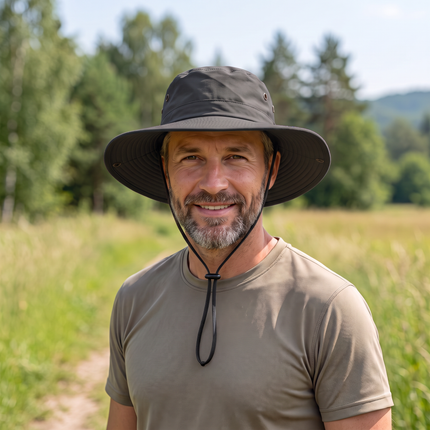 Chapeau Anti-UV Plein Air homme- noir - XL (60 - 61cm) | La boutique du chapeau