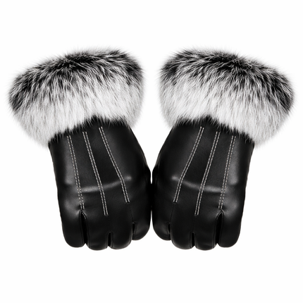 Gants femme cuir véritable doublure peluche