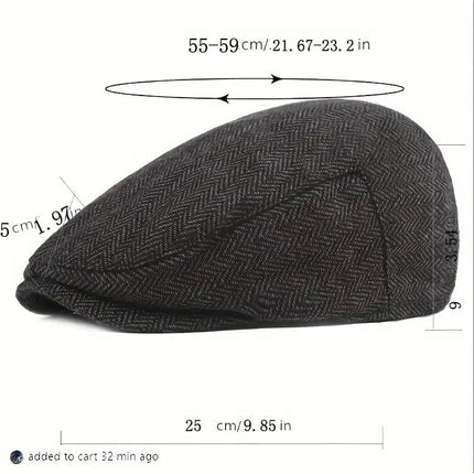 Béret à chevrons rétro - Café - M (56 - 58cm) | La boutique du chapeau