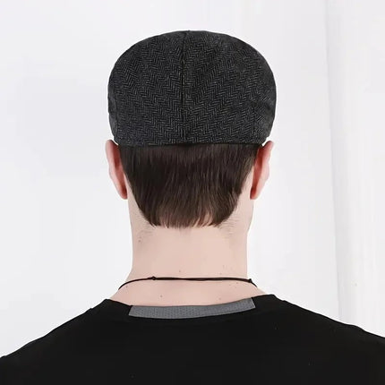Béret à chevrons rétro - Café - M (56 - 58cm) | La boutique du chapeau