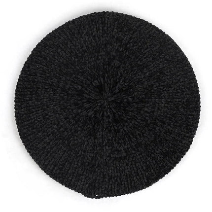 Béret chaud pour femme - Noir - Ajustable (du 54 au 59) | La boutique du chapeau