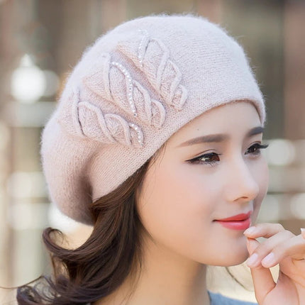 Béret d'hiver en tricot pour femme - Beige - M (56 - 58cm) | La boutique du chapeau