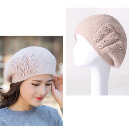 Béret d'hiver en tricot pour femme - Gris - M (56 - 58cm) | La boutique du chapeau