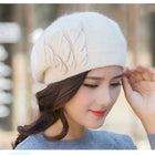 Béret d'hiver en tricot pour femme - Beige - M (56 - 58cm) | La boutique du chapeau