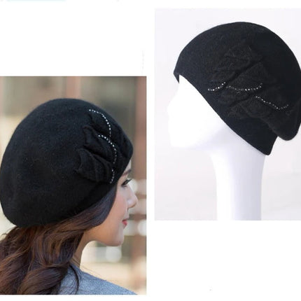 Béret d'hiver en tricot pour femme - Gris - M (56 - 58cm) | La boutique du chapeau
