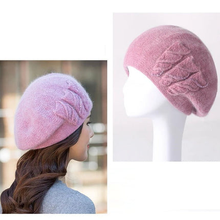 Béret d'hiver en tricot pour femme - Gris - M (56 - 58cm) | La boutique du chapeau