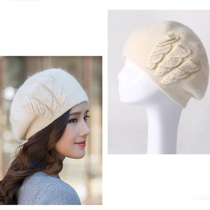 Béret d'hiver en tricot pour femme - Gris - M (56 - 58cm) | La boutique du chapeau