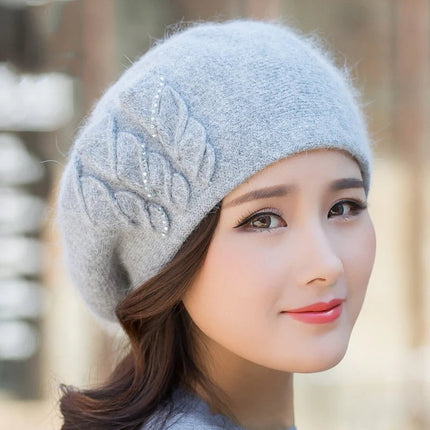 Béret d'hiver en tricot pour femme - Beige - M (56 - 58cm) | La boutique du chapeau