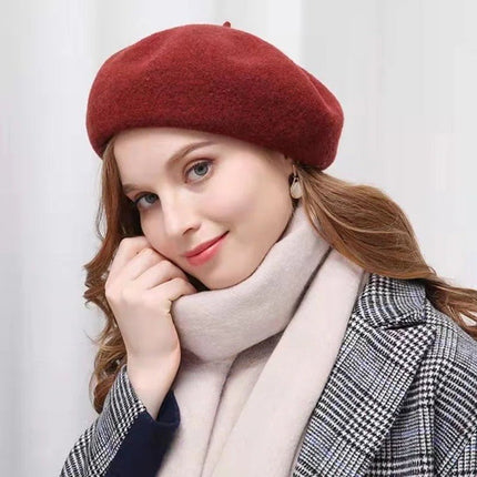 Béret élégant en Laine - Noir - Ajustable (du 54 au 59) | La boutique du chapeau