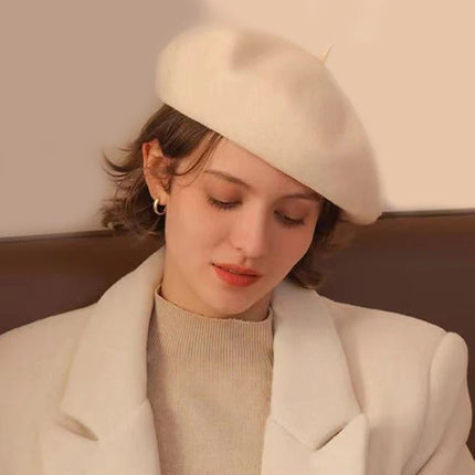 Béret élégant en Laine - Noir - Ajustable (du 54 au 59) | La boutique du chapeau
