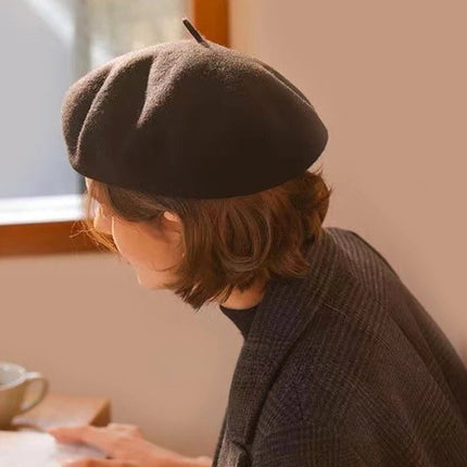 Béret élégant en Laine - Noir - Ajustable (du 54 au 59) | La boutique du chapeau