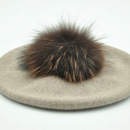 Béret en coton avec pompon - 21 - Ajustable (du 54 au 59) | La boutique du chapeau