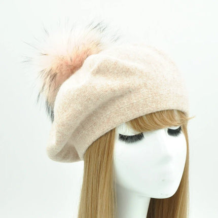 Béret en coton avec pompon - 21 - Ajustable (du 54 au 59) | La boutique du chapeau