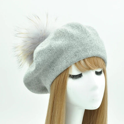 Béret en coton avec pompon - 21 - Ajustable (du 54 au 59) | La boutique du chapeau