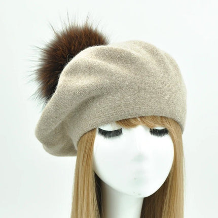 Béret en coton avec pompon - 21 - Ajustable (du 54 au 59) | La boutique du chapeau