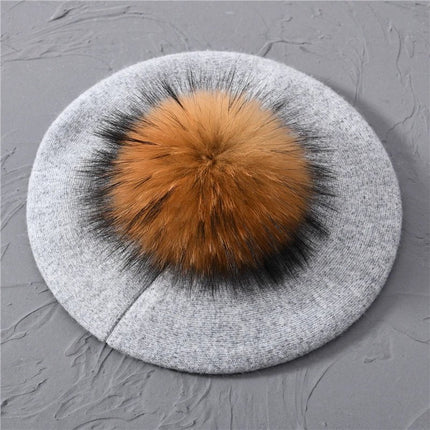 Béret en coton avec pompon - 5 - Ajustable (du 54 au 59) | La boutique du chapeau