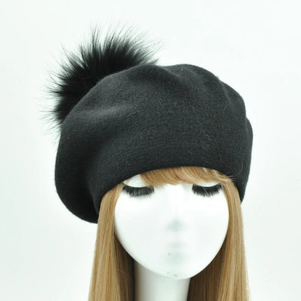 Béret en coton avec pompon - 21 - Ajustable (du 54 au 59) | La boutique du chapeau