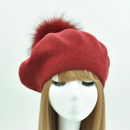 Béret en coton avec pompon - 21 - Ajustable (du 54 au 59) | La boutique du chapeau