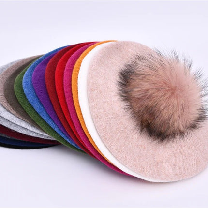 Béret en coton avec pompon - 21 - Ajustable (du 54 au 59) | La boutique du chapeau