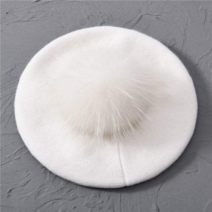Béret en coton avec pompon - 15 - Ajustable (du 54 au 59) | La boutique du chapeau