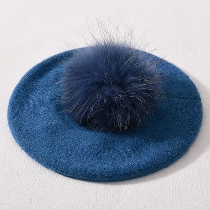 Béret en coton avec pompon - 6 - Ajustable (du 54 au 59) | La boutique du chapeau