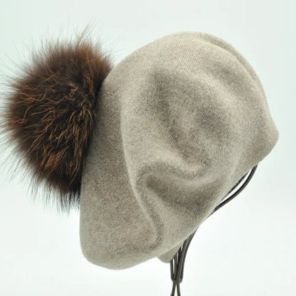 Béret en coton avec pompon - 21 - Ajustable (du 54 au 59) | La boutique du chapeau