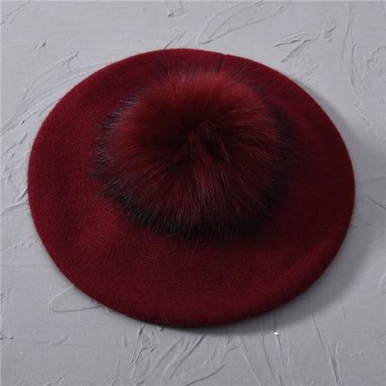 Béret en coton avec pompon - 10 - Ajustable (du 54 au 59) | La boutique du chapeau