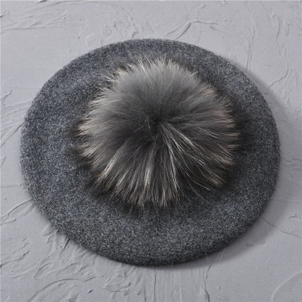 Béret en coton avec pompon - 7 - Ajustable (du 54 au 59) | La boutique du chapeau