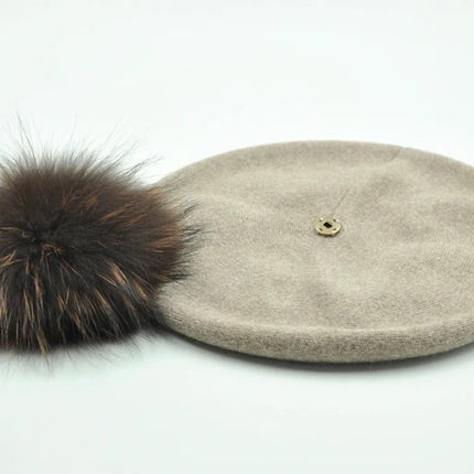 Béret en coton avec pompon - 21 - Ajustable (du 54 au 59) | La boutique du chapeau