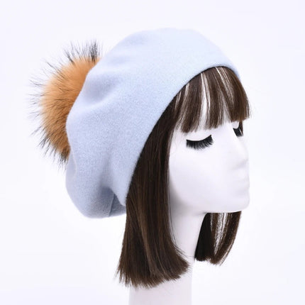 Béret en coton avec pompon - 1 - Ajustable (du 54 au 59) | La boutique du chapeau