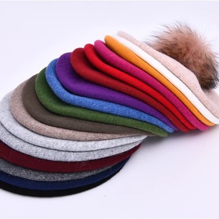 Béret en coton avec pompon - 21 - Ajustable (du 54 au 59) | La boutique du chapeau