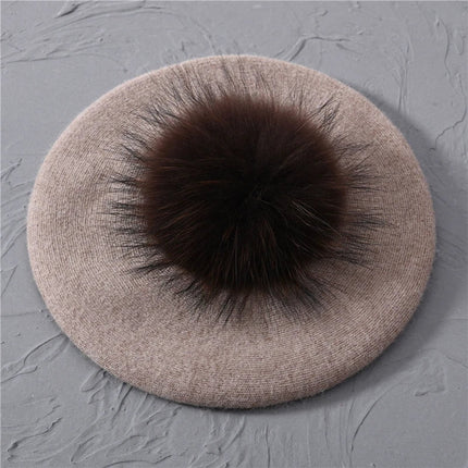 Béret en coton avec pompon - 13 - Ajustable (du 54 au 59) | La boutique du chapeau