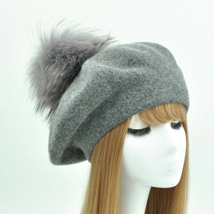 Béret en coton avec pompon - 21 - Ajustable (du 54 au 59) | La boutique du chapeau