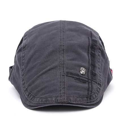 Béret en coton brodé - Bleu - Ajustable (du 54 au 59) | La boutique du chapeau