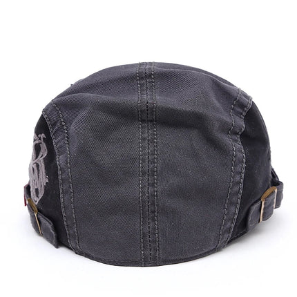 Béret en coton brodé - Bleu - Ajustable (du 54 au 59) | La boutique du chapeau