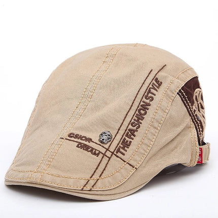 Béret en coton brodé - Bleu - Ajustable (du 54 au 59) | La boutique du chapeau