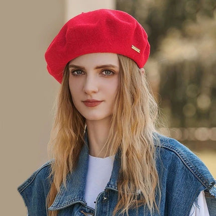 Béret en laine classique - Rouge - Ajustable (du 54 au 59) | La boutique du chapeau