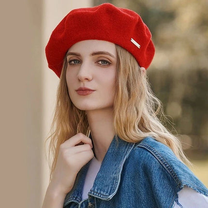 Béret en laine classique - Rouge - Ajustable (du 54 au 59) | La boutique du chapeau