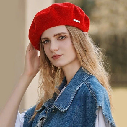 Béret en laine classique - Rouge - Ajustable (du 54 au 59) | La boutique du chapeau