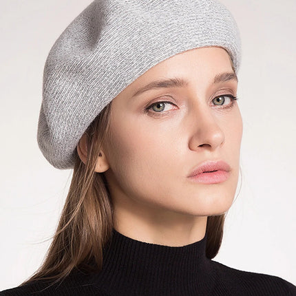 Béret en laine de cachemire - Gris foncé - M (56 - 58cm) | La boutique du chapeau