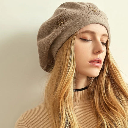 Béret en laine et cachemire - Noir 2 - Ajustable (du 54 au 59) | La boutique du chapeau