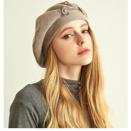 Béret en laine et cachemire - Gris 2 - Ajustable (du 54 au 59) | La boutique du chapeau
