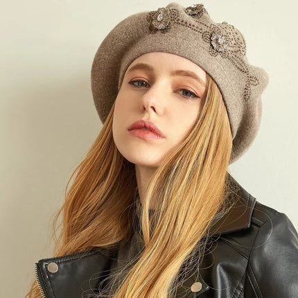 Béret en laine et cachemire - Beige 2 - Ajustable (du 54 au 59) | La boutique du chapeau
