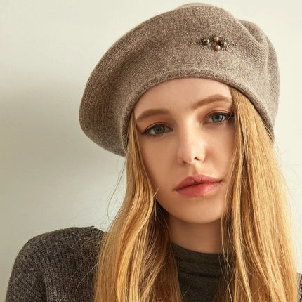 Béret en laine et cachemire - Beige - Ajustable (du 54 au 59) | La boutique du chapeau