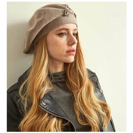 Béret en laine et cachemire - Gris 2 - Ajustable (du 54 au 59) | La boutique du chapeau