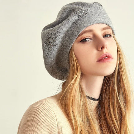 Béret en laine et cachemire - Noir 2 - Ajustable (du 54 au 59) | La boutique du chapeau